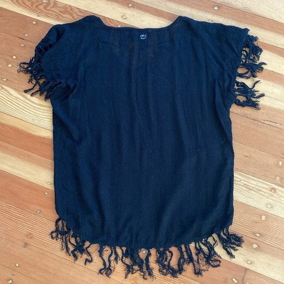Billabong Fringed Black Top Large - Picture 5 of 7